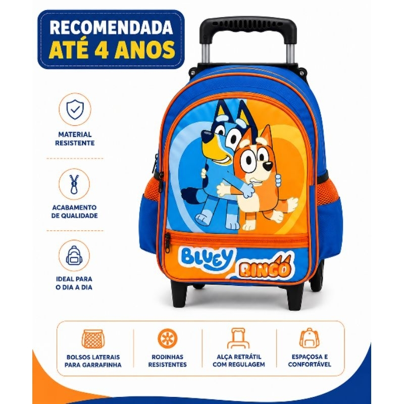 Mochila Escolar Infantil Pequena Com Rodinha Meninos E Meninas