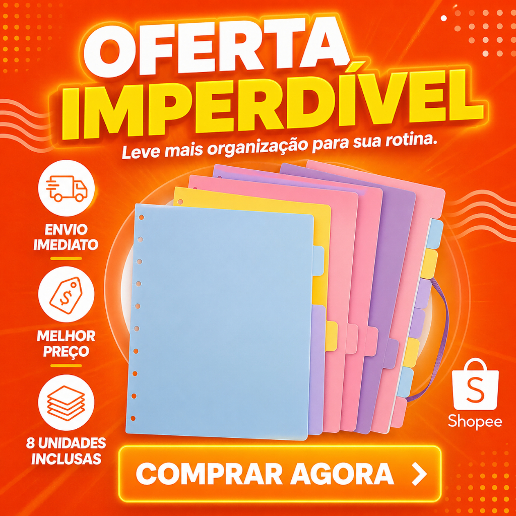 Divisórias Coloridas B5 A4 para Caderno de Discos Separadores Organizadores de Folhas para Caderno Inteligente