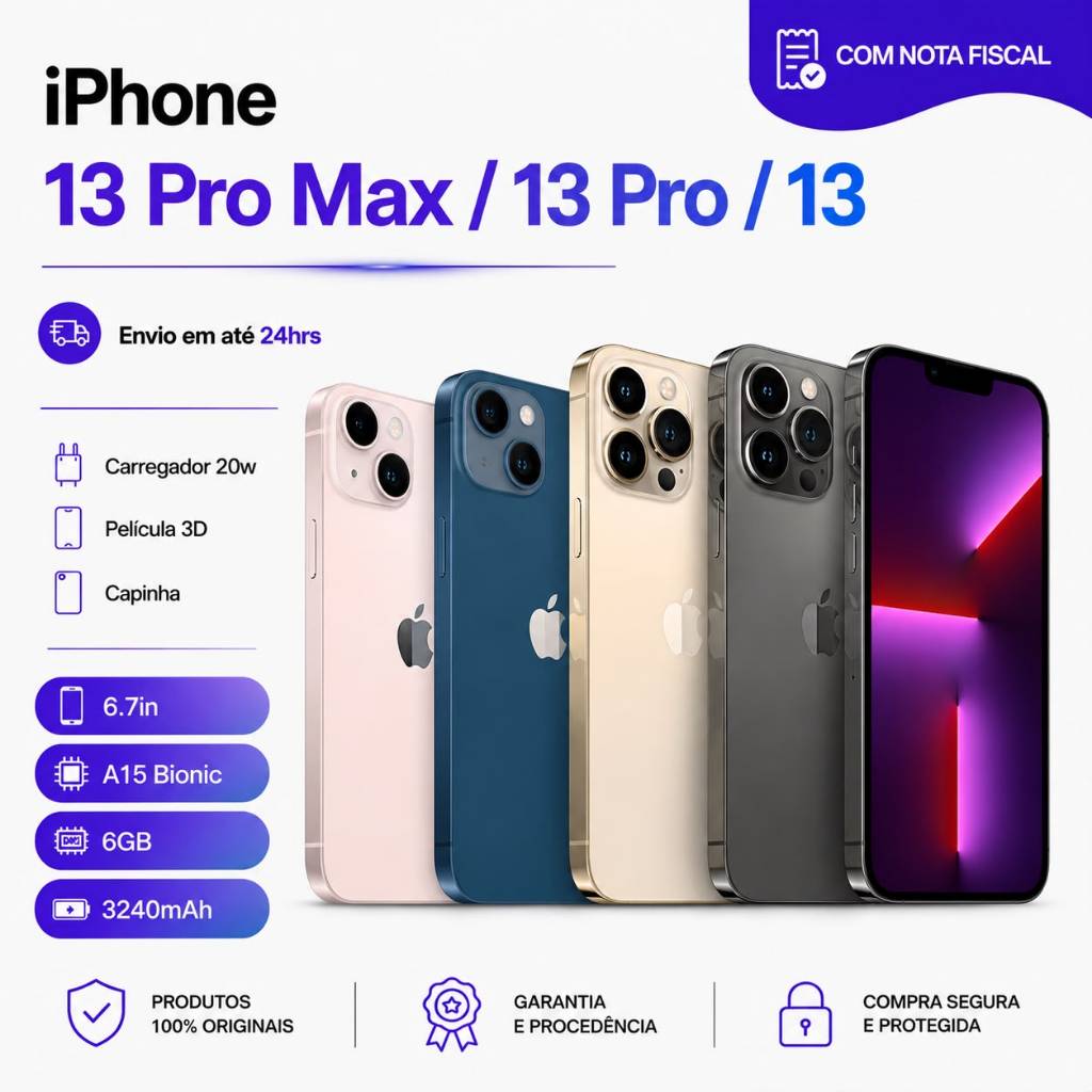 Celular IPhone 13 / 13 Pro/ 13 Pro Max 128gb Seminovo