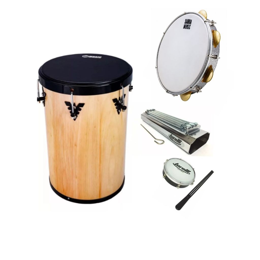 Kit Samba Pagode Rebolo Pandeiro Reco Reco E Tamborim Profi.