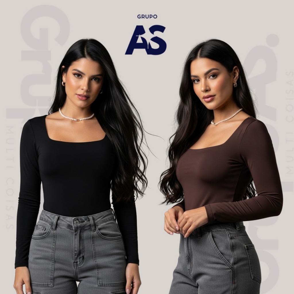 KIT 2 BLUSINHA MANGA LONGA FEMININA SEGUNDA PELE QUALIDADE