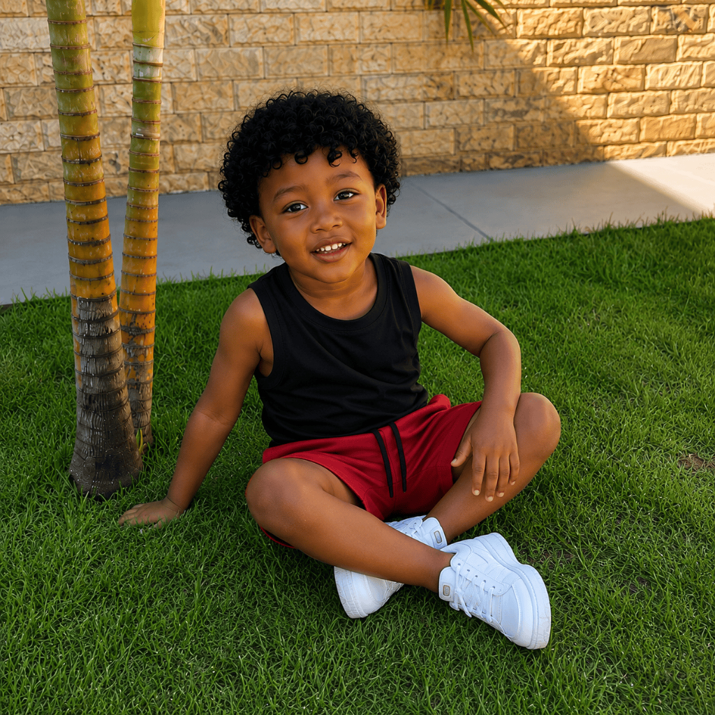 Kit 2 ou 6 Peças Sortidos Conjunto Menino Infantil Camiseta Ou Regata Lisa E Bermuda Confortável Casual Verão