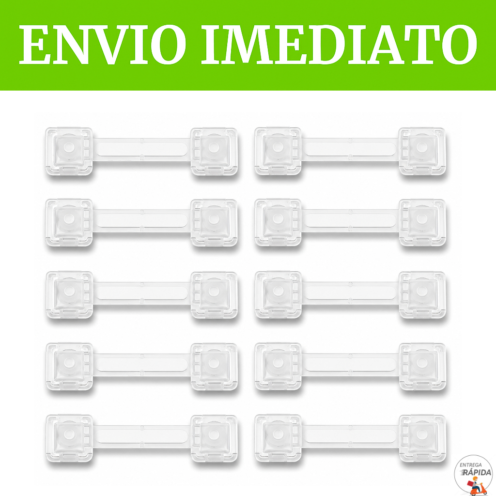 KIT 10 TRAVA GAVETA ARMÁRIO PORTA GELADEIRA VASO SANITÁRIO - SEGURANÇA PROTETOR INFANTIL