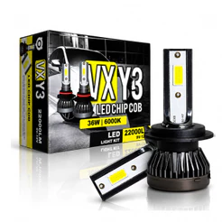 Par Lampada Led 6000k Y3 H7 36w Luz Branco Frio 22000 Lumens Kit Ultra Led Encaixe H7 6000K 12V
