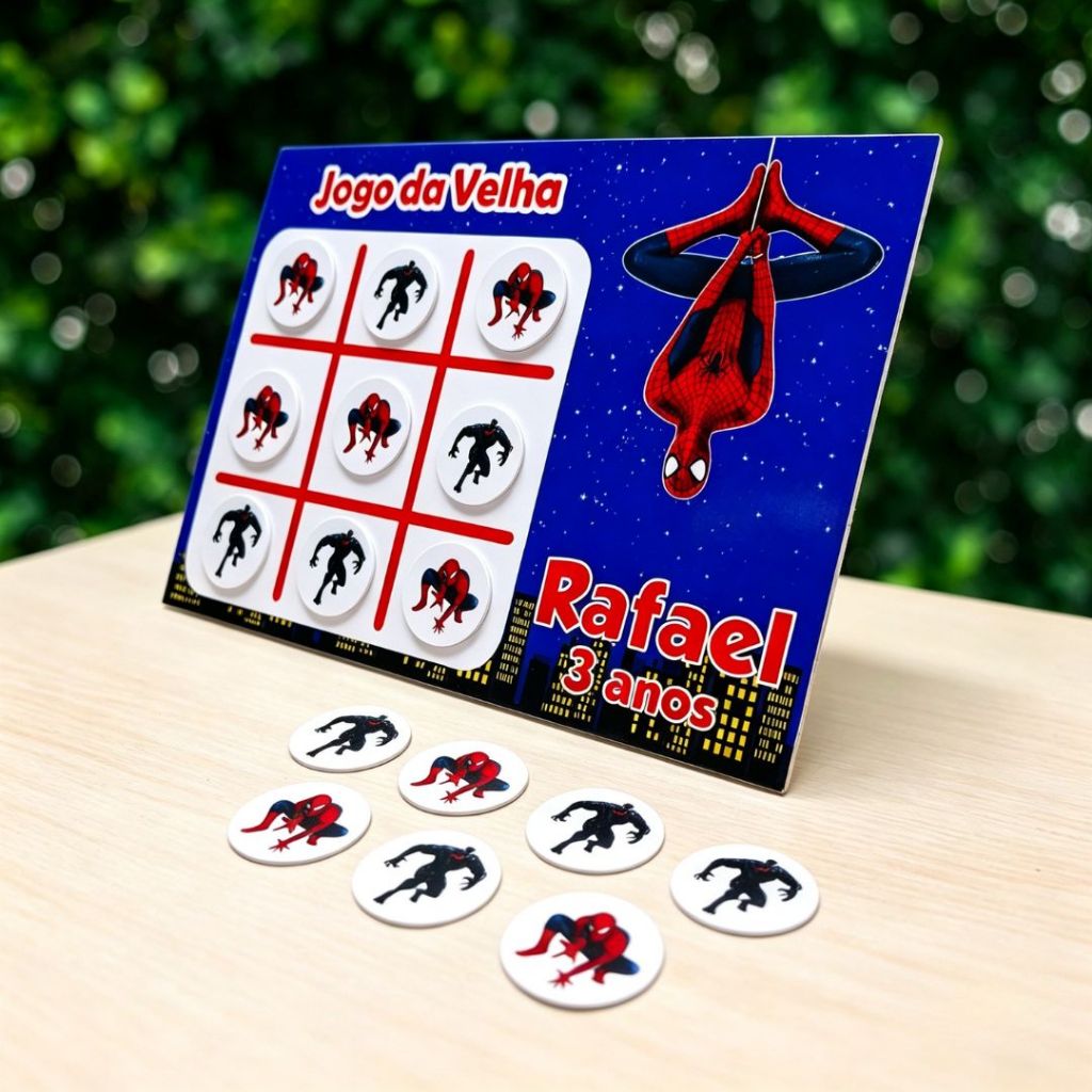 Lembrancinha Personalizada Jogo da Velha Homem Aranha / Lembrancinha de Aniversário Personalizada  Homem Aranha