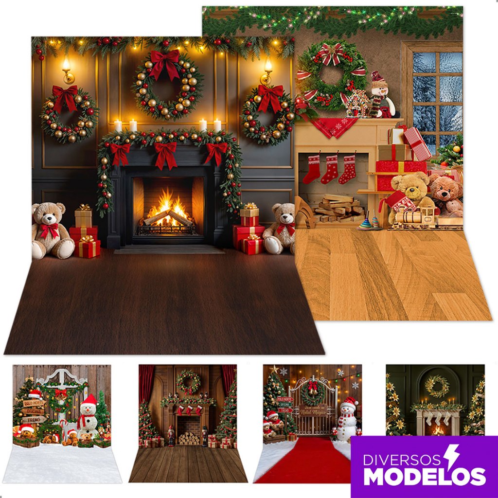 Fundo Fotográfico Natal Cenário Natalino 3d Painel Em Tecido Sublimado para Fotos 1,20x1,70m