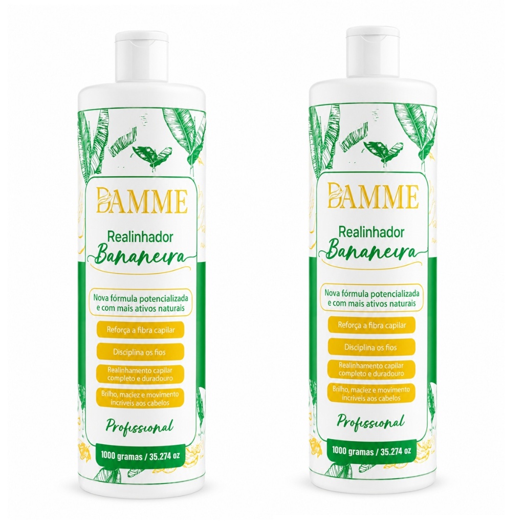 2 Escovas Progressivas Bananeira 100% Liso - Damme 1000g