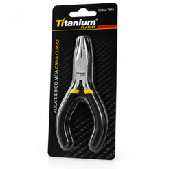 Mini Alicate Bico Meia Cana Curvo 4.1/2 Pol de Precisão Profissional Titanium Platina
