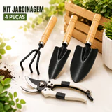 Kit com 4 ferramentas de jardinagem