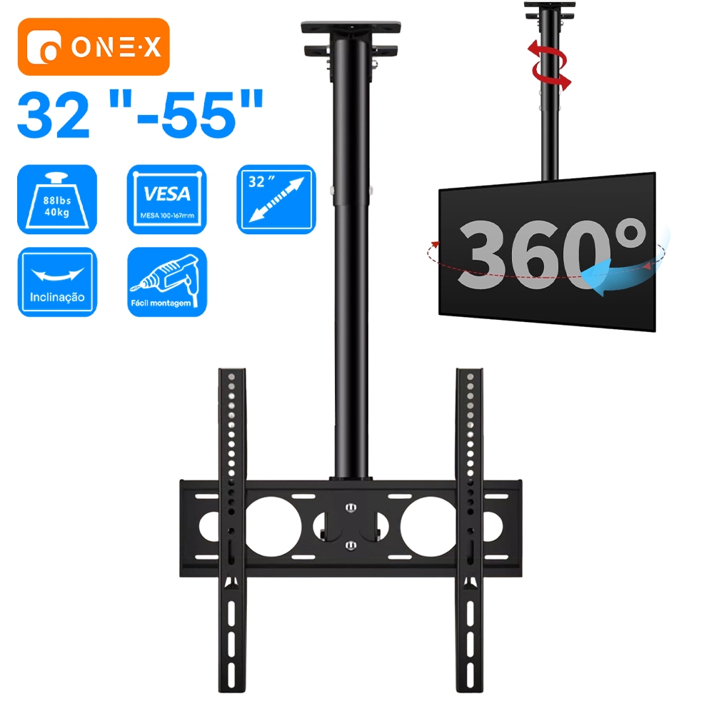 ONEX-Suporte para TV 32 40 43 50 55 Polegadas Articulado Giratório de Parede até 40kg Ajustável Inclinável