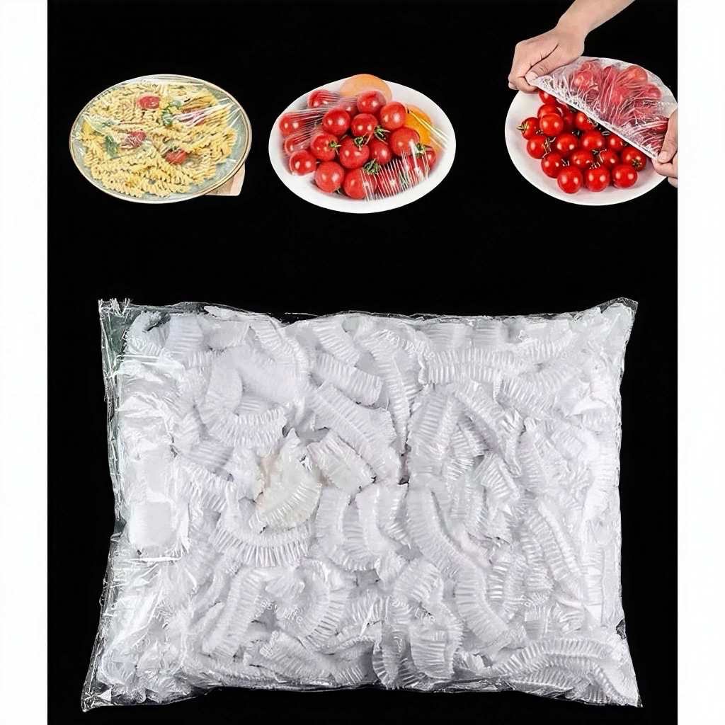 Novo Kit Com 100 Até 300 Capas Elásticas Descartáveis Para Alimentos Vedação Frescor Cozinha Multiuso