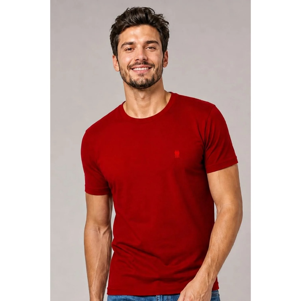 Camiseta Masculina Premium Algodão Polo Wear Vermelho