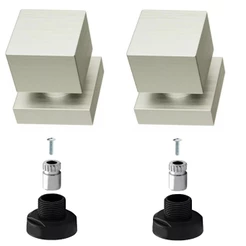2 Acabamento Aço Escovado Quadrado Registro 1/2, 3/4 Pressão e Gaveta Docol e Deca 100% Metal