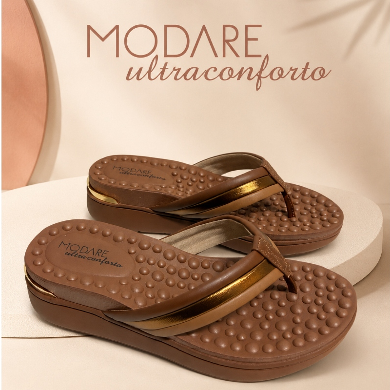 Chinelo Feminino Modare Ultraconforto Ortopédico Anatômico Confortável com Palmilha Massageadora