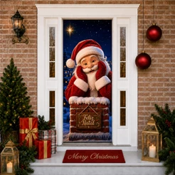 Capa De Porta Painel De Mesa 50x50 Tema Natal Festa