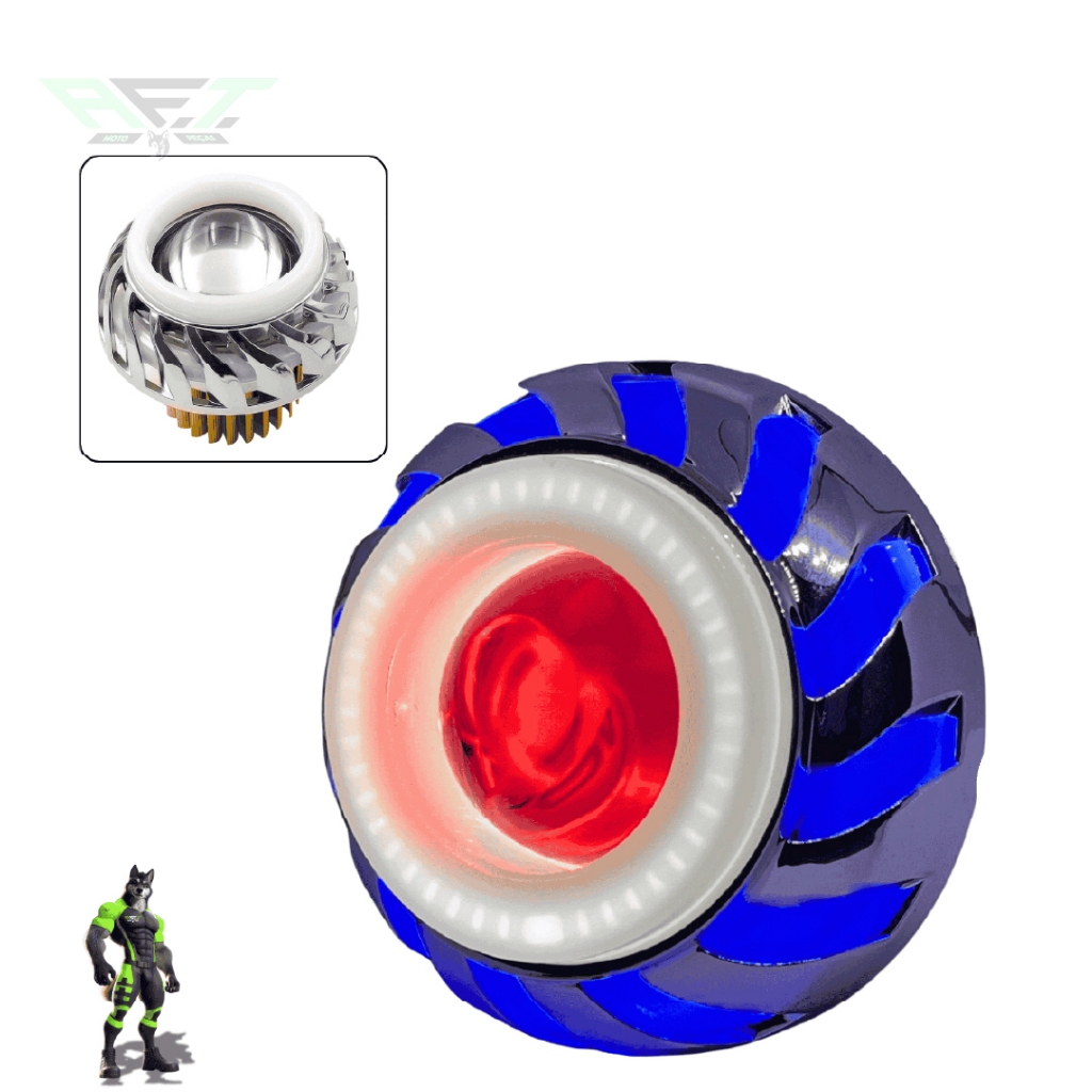 Farol Olho de anjo 2 Aneis Luz Alta Baixa Strobo LED AZUL BRANCO E VERMELHO Carros Motos