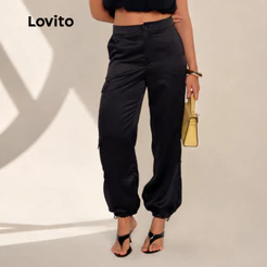 Lovito Calça Parachute Tactel Feminina BRPTB16491679