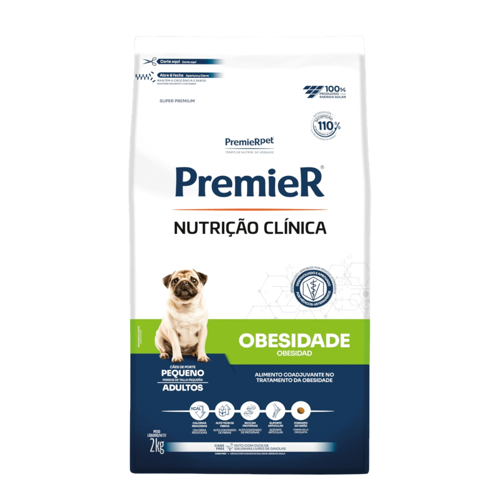 Ração Nutrição Clínica Obesidade Cães Adultos Pequeno Porte 2kg Premier