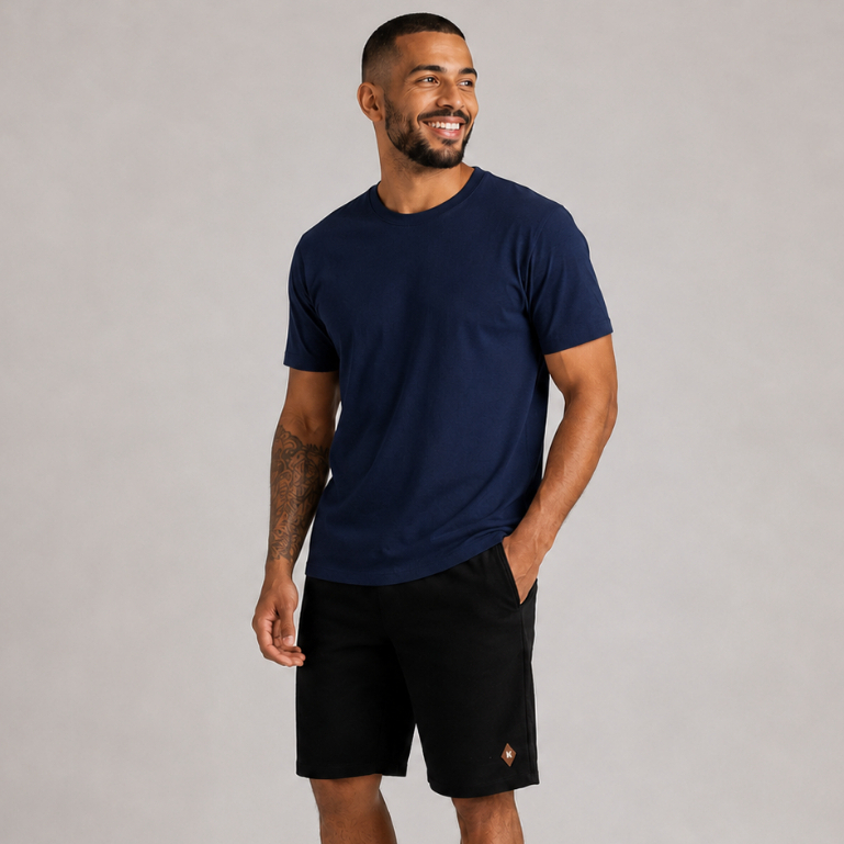 Kit 2 Peças Camiseta e Bermuda Masculina Tradicional Kit Básico Masculino