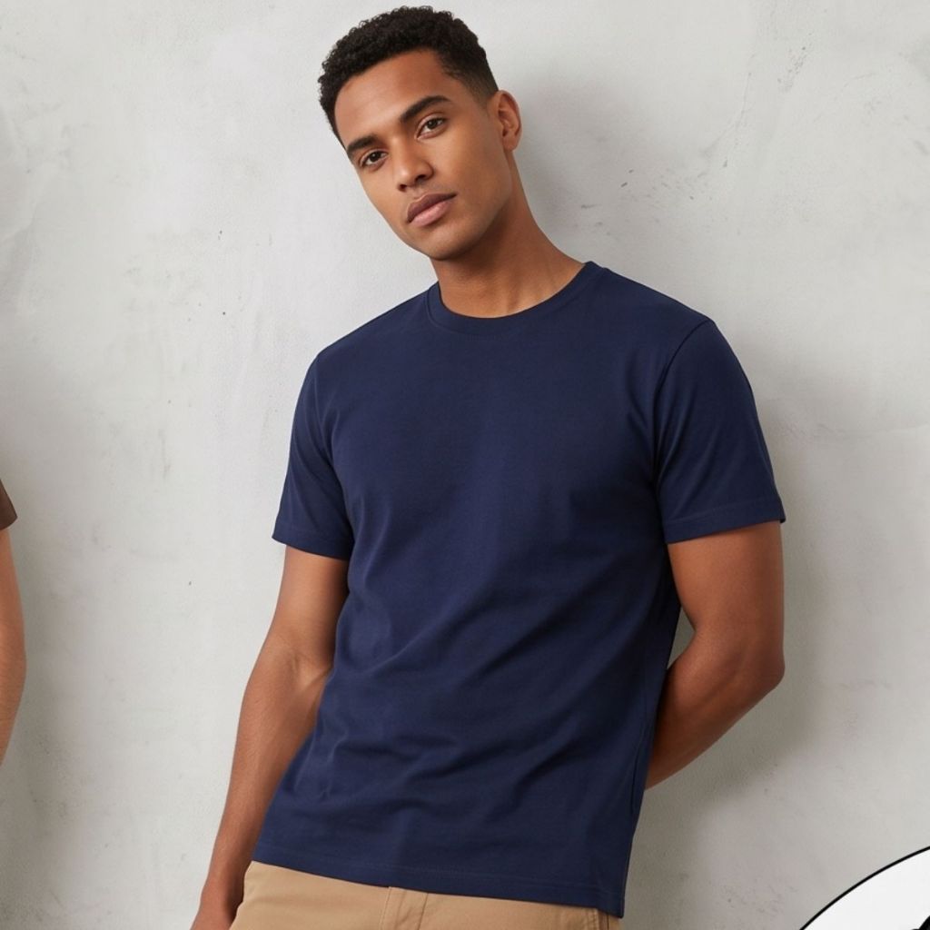 Camiseta Masculina Básica Lisa Manga Curta Casual Confortável