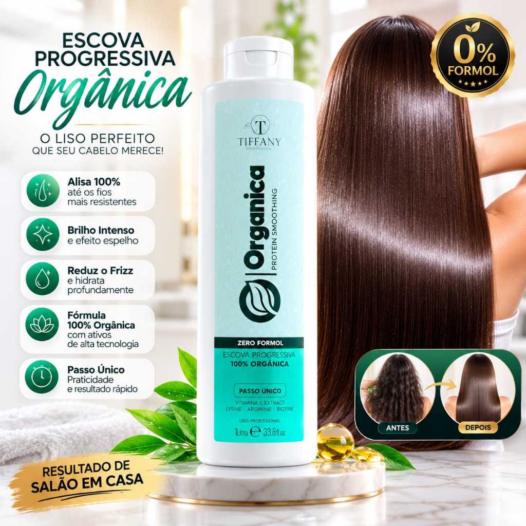 PROGRESSIVA ORGANICA SEM FORMOL 1LT- ALISA 100%- LISO IMEDIATO - PROFISSIONAL - ENVIO IMED