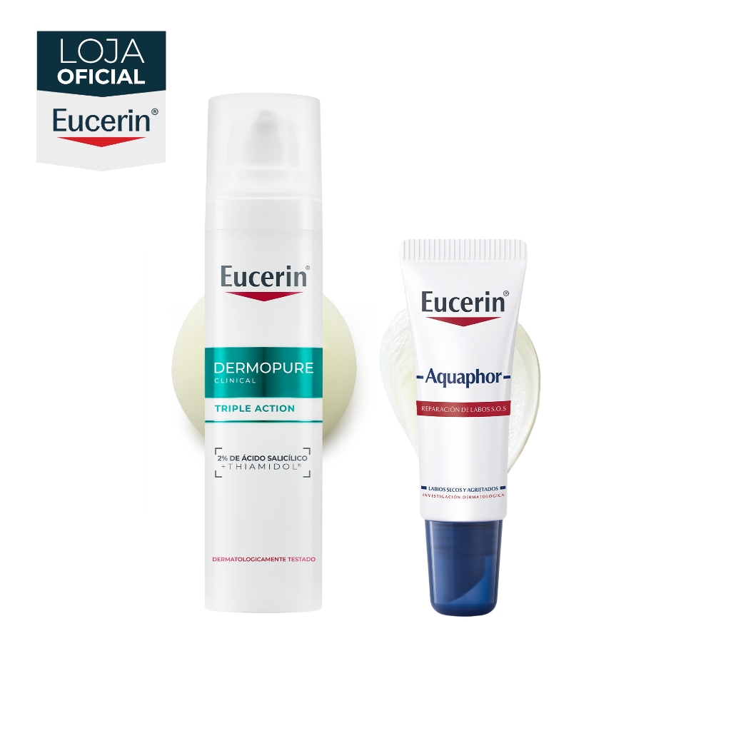KIT EUCERIN Dermopure Sérum Efeito Triplo 40ml + Aquaphor Reparador Labial 10ml