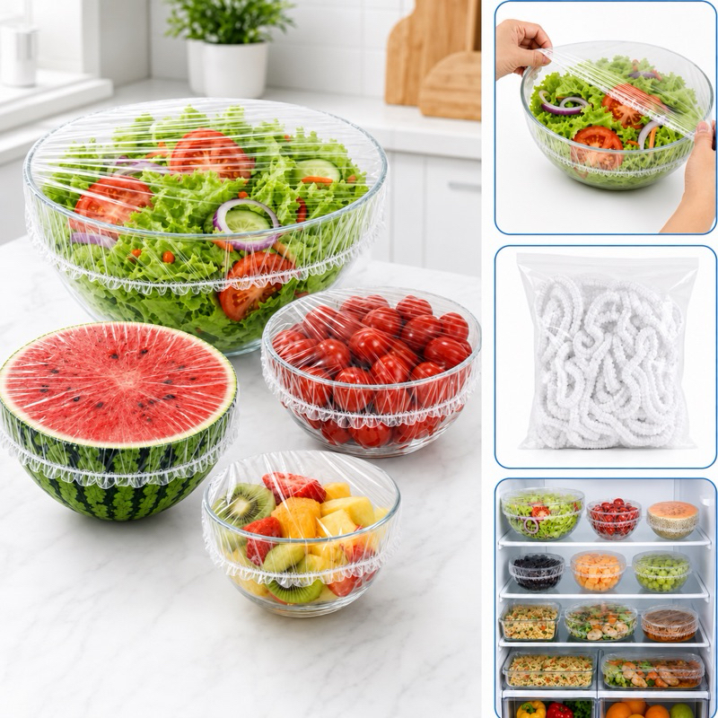 Kit 100/200/300 Tampas Plásticas Descartáveis para Potes de Alimentos, Marmitas e Delivery | WK