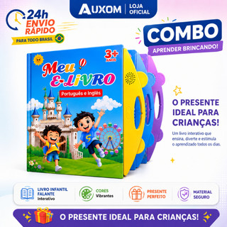 Livro Infantil Sonoro Interativo Trilíngue Português Espanhol Inglês Educativo Para Crianças