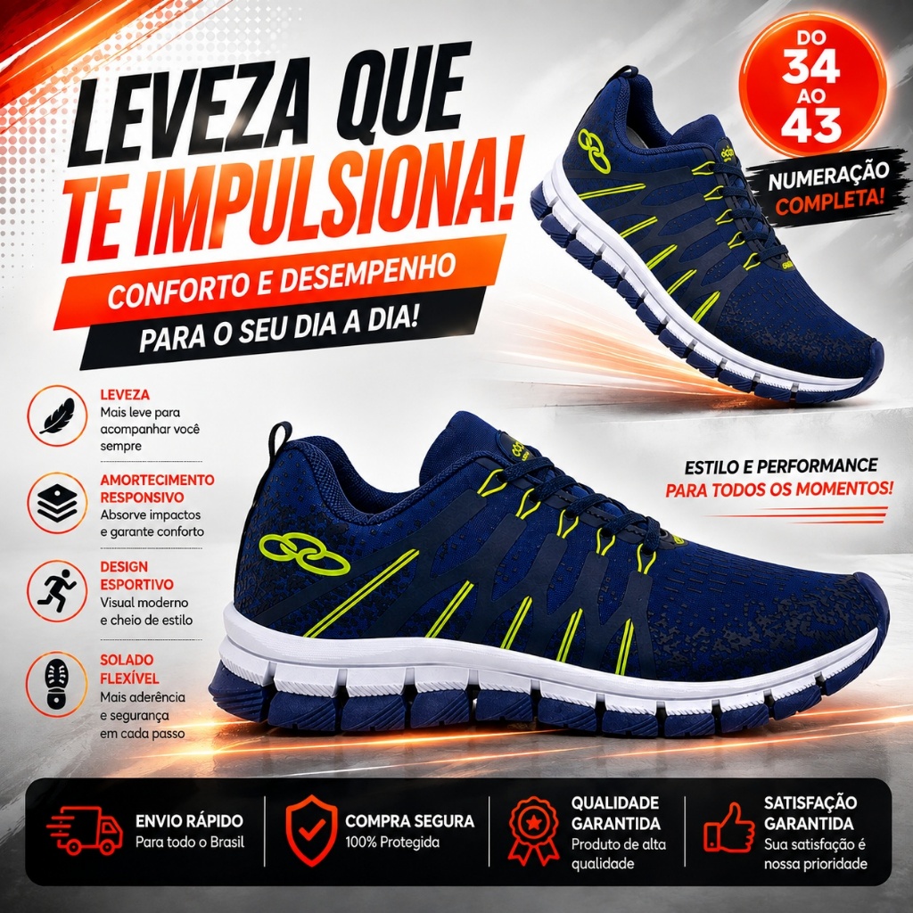 Tênis esportivo academia caminhada treino leve macio confortável lançamento masculino e feminino