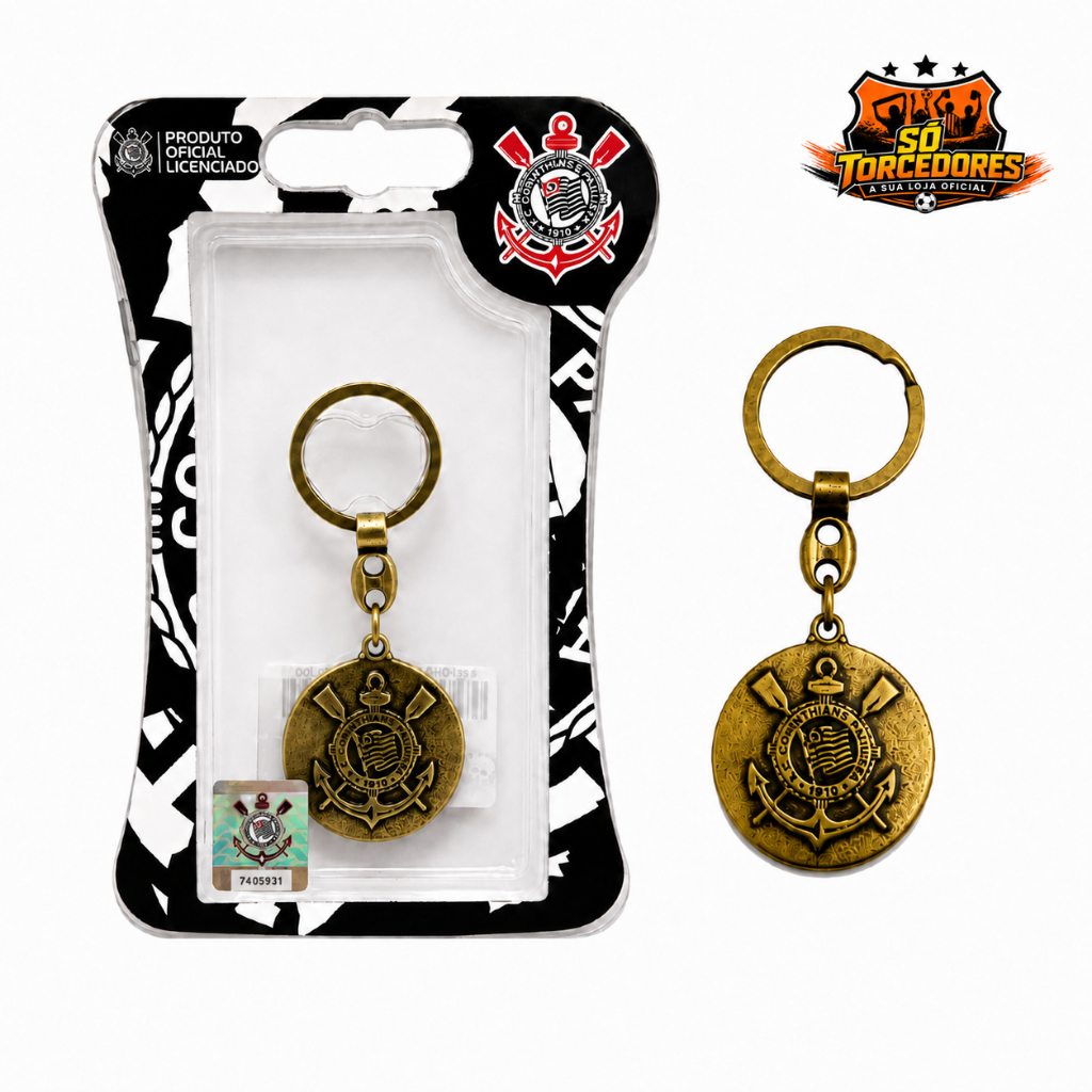 CHAVEIRO DOURADO OFICIAL CORINTHIANS OURO VELHO