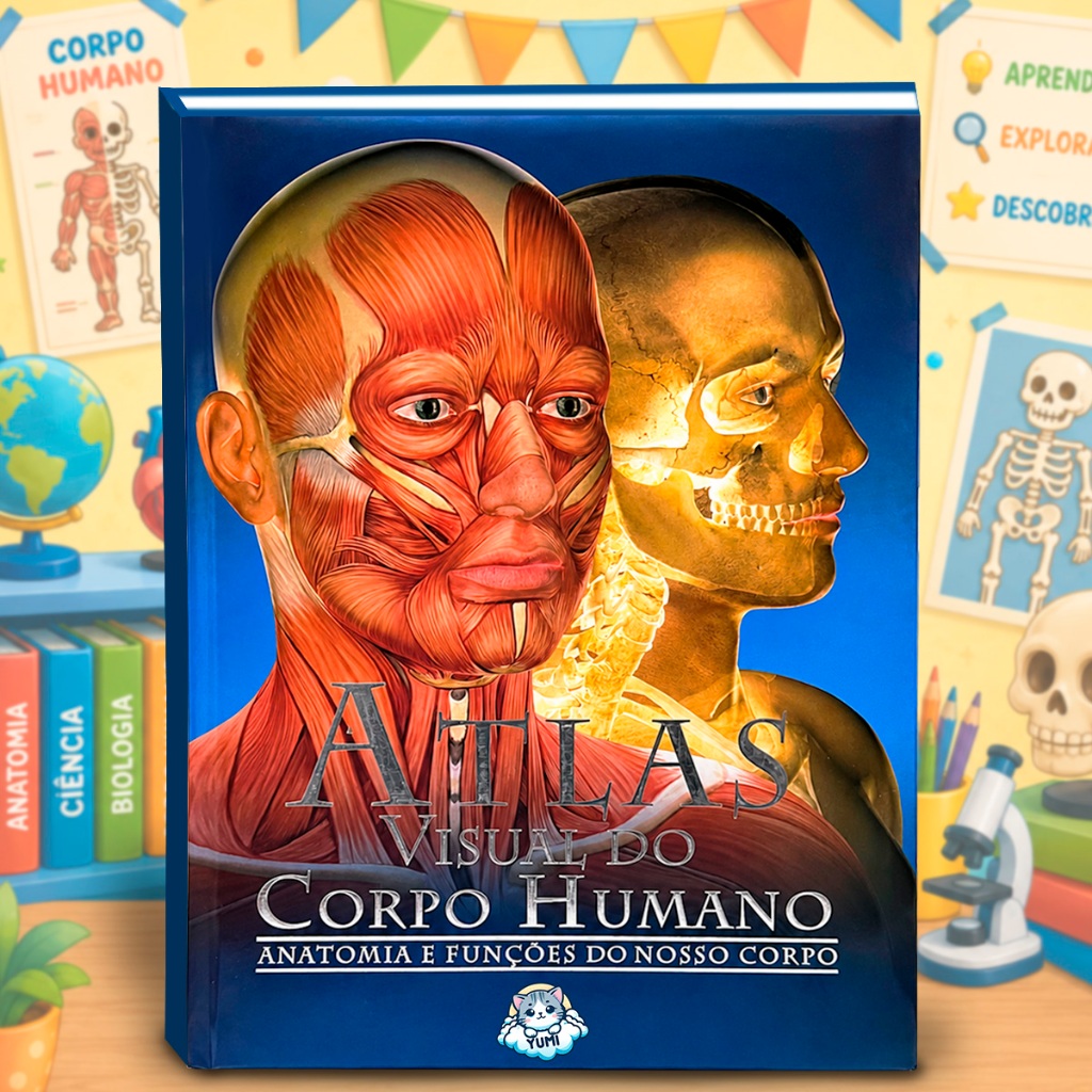 Livro de Anatomia Atlas Visual do Corpo Humano Para Estudantes de Medicina Fisioterapia Almofadado