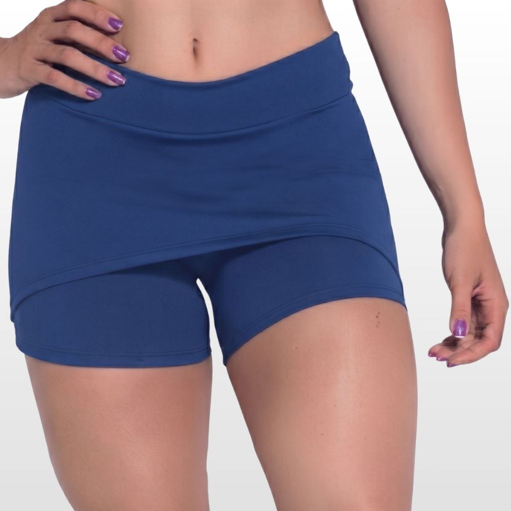 Short Fitness Feminino Zero Transparencia Fitness Tapa Bumbum Com Saia Embutida Academia Crossfit Suplex Premium