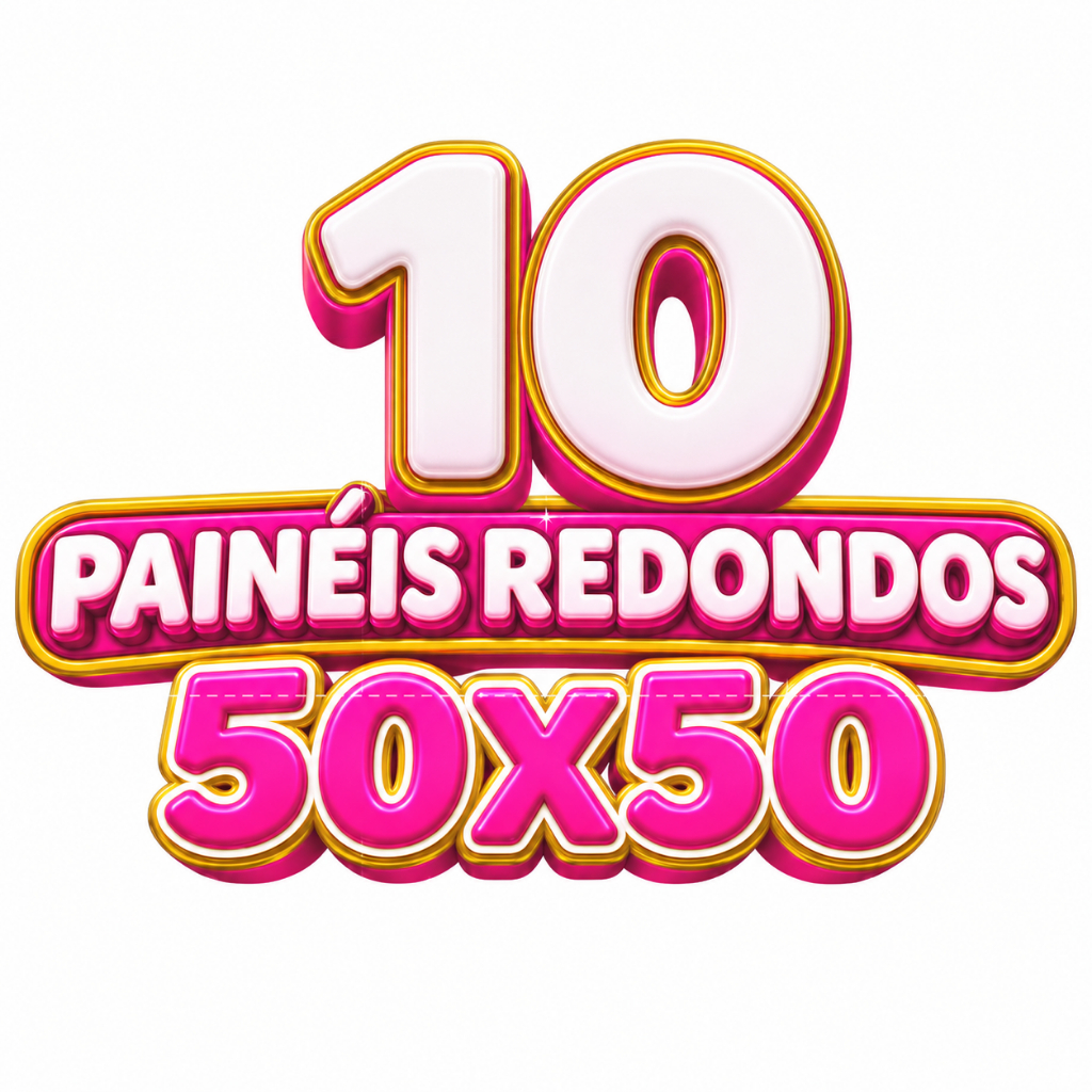 10 paineis redondos sublimados 50x50