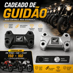 Cadeado Mesa do Guidao Titan Fan Start Cg 150 160 Cromado arrojado e esportivo - Não enferruja