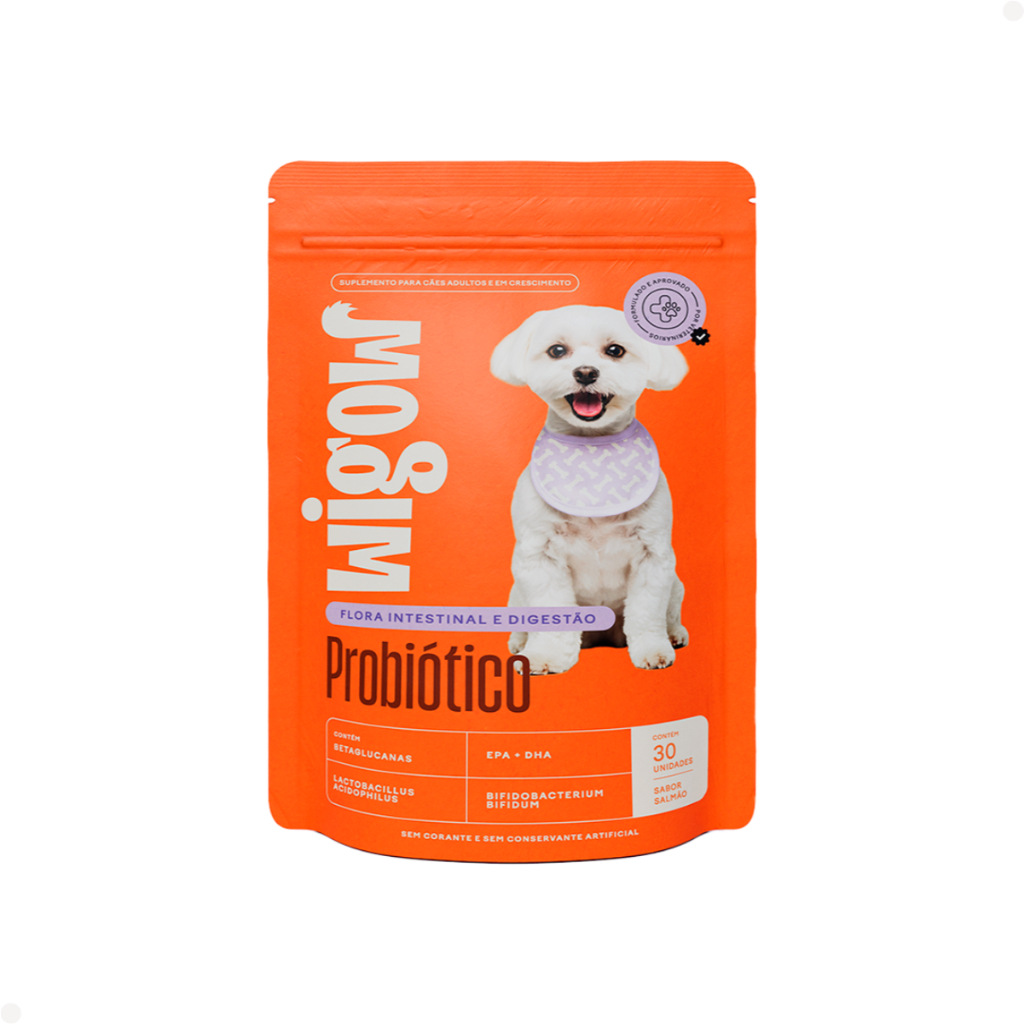 Suplemento para Cachorro Probiotico Pet Suplemento Wigow Probiótico Sabor Salmão 84g Probiótico