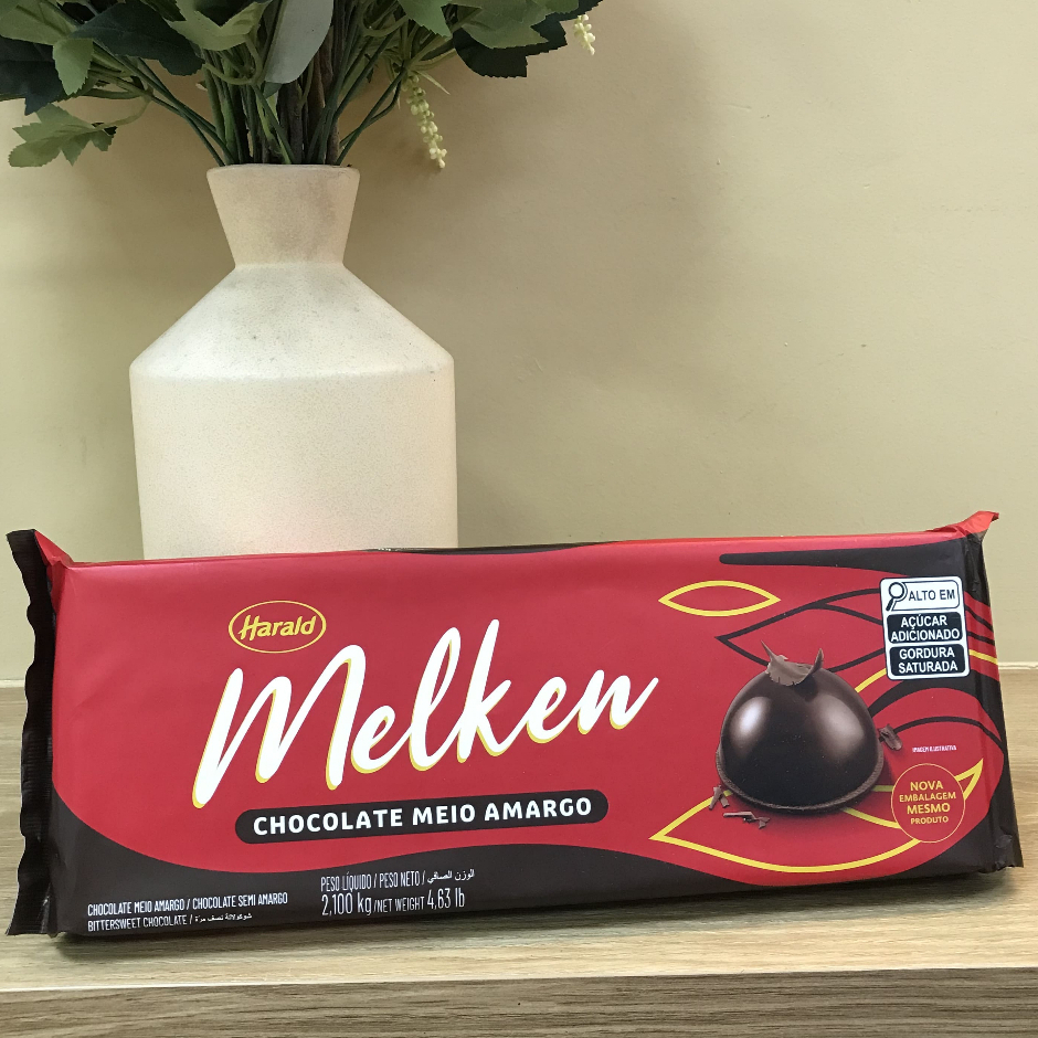 Chocolate em Barra Meio Amargo - Melken - 2,1kg - 1 unidade - Harald