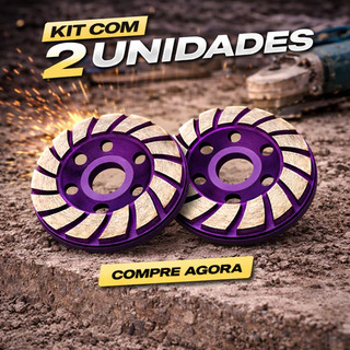 Kit De Disco Rebolo Diamantado Para Desbaste em Concreto e Mármore e Granito De Unidades