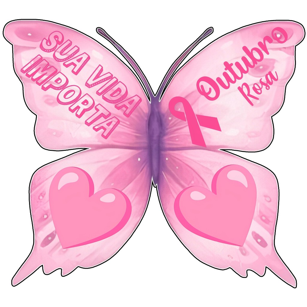 ENVIO RÁPIDO - Adesivo Outubro Rosa Kit com 90 ou 120 unidades Adesivos Borboleta 4 x 4,5 cm - Criativa Pop