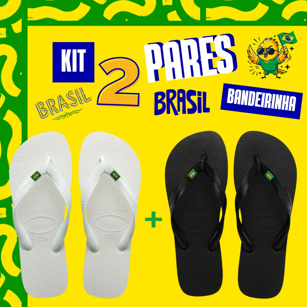 Chinelo Bandeira do Brasil Premium Unissex 100% Borracha SBR Resistente Confortável Leve Durável Estiloso Pronta Entrega