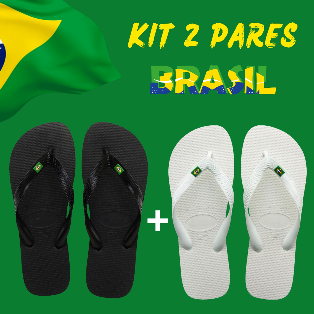 Chinelo Bandeira do Brasil Premium Unissex Confortável Resistente Durável Leve Macio Antiderrapante Casual
