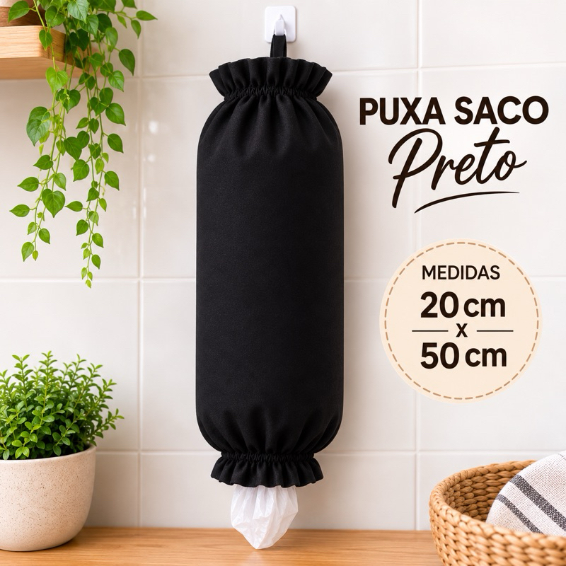 Puxa Saco Organizador de Sacolas em Oxford Resistente para Cozinha Porta Sacolas Lavável 20x50 cm