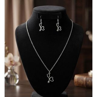 Conjunto Colar Brincos Enfermagem Medicina Veterinária Estetoscópio Brinco Profissões Acessório Feminino Atemporal Urban