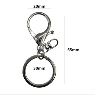 Kit Argolas de Chaveiro 30MM 10 ou 25 Peças com Mosquetão Artesanato