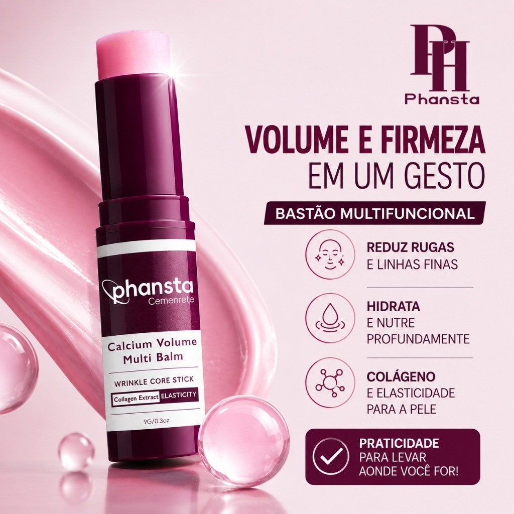 Phansta Dia Facial Bastão Antirrugas Com Colágeno Creme Hidratante