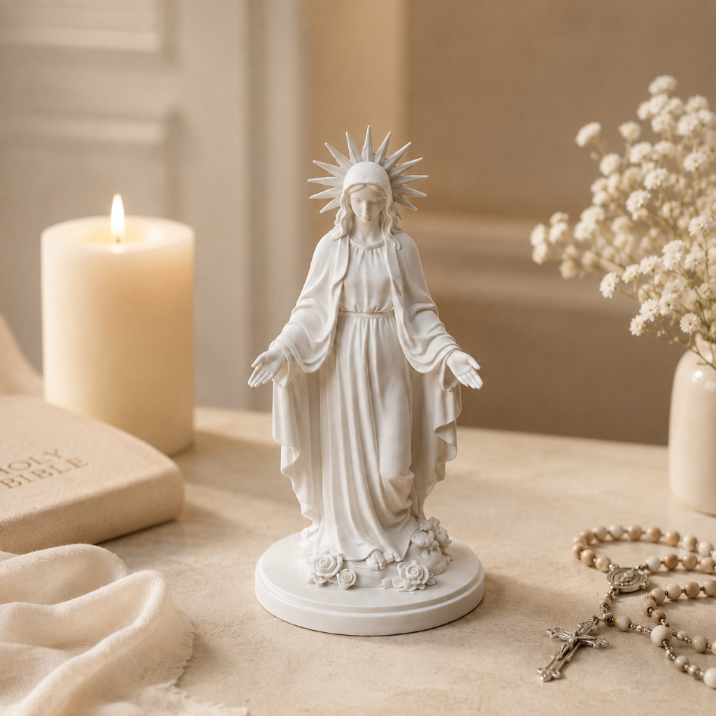 Santa Maria Imagem Católica Religiosa Decorativa para Altar Cantinho de Oração Presente