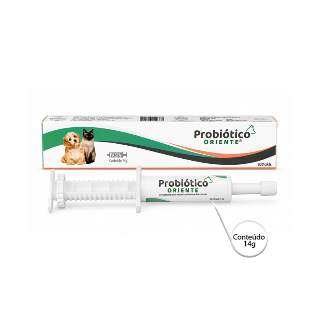 Probiótico Cães e Gatos Seringa 14g Sabor Churrasco Oriente