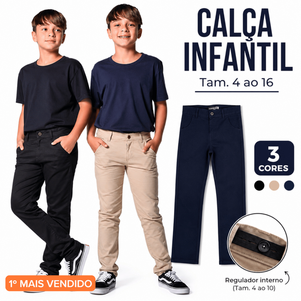Calça Jeans Infantil Menino Masculina Juvenil Lycra Tradicional Várias Cores Tamanho 4 ao 16