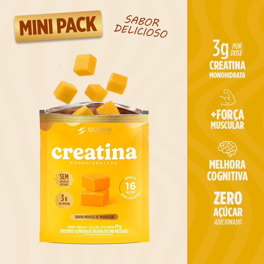 Mini Pack Caramelo de Creatina Mousse de Maracujá - 6 unidades