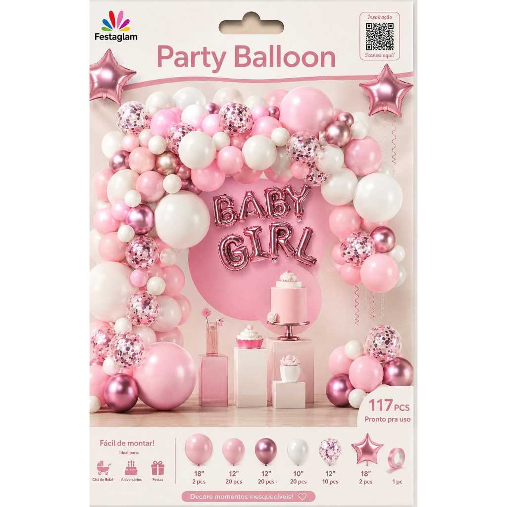Kit Arco de Balões Baby Boy / Baby Girl – Decoração Completa para Festa Deixe sua festa ainda mais linda e especial! 💙🩷