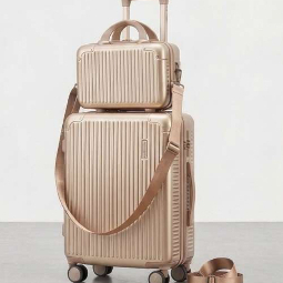kit de Mala para Viagem 9KG 10 KG 12KGZiper Extensível 4 Roda Gira 360 Grau Fibra + Frasqueira